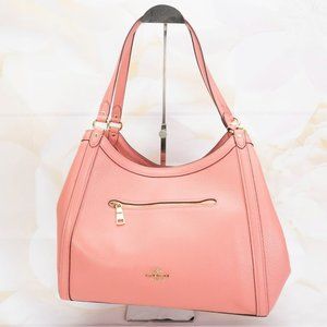 Coach Kristy Taffy Pebbled Leather Shoulder Tote Handbag Purse W/Pocket